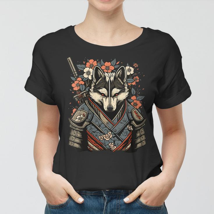 Japanese Samurai Wolf Tattoo Vintage Kawaii Ninja Gift For Womens Gift For Women Women T-shirt