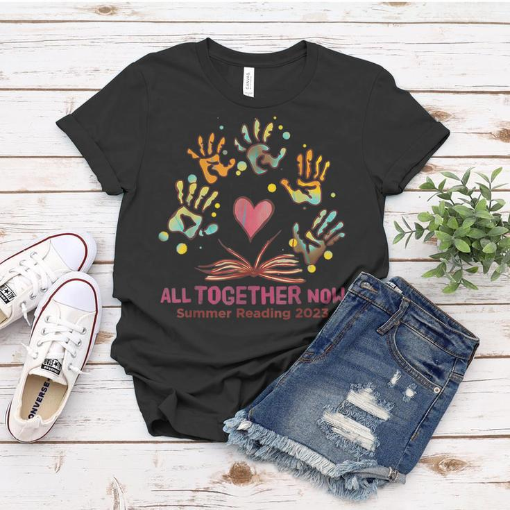 All Together Now Summer Reading 2023 Handprints And Hearts Women T-shirt Unique Gifts
