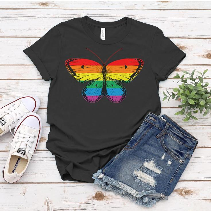 Butterfly Rainbow Print Rainbow Butterfly Women T-shirt Funny Gifts