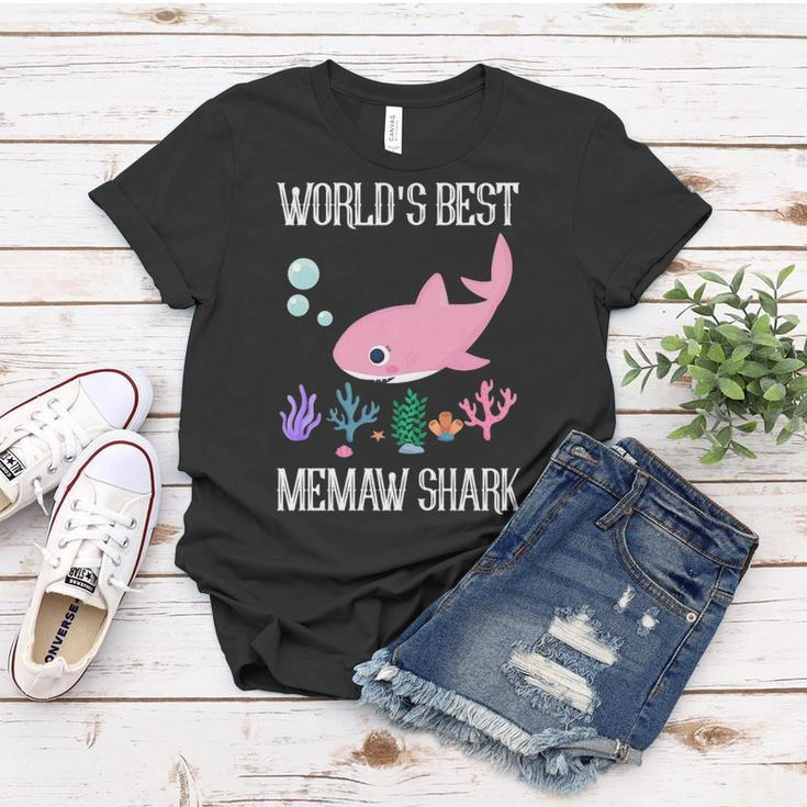 Memaw Grandma Gift Worlds Best Memaw Shark Women T-shirt Funny Gifts