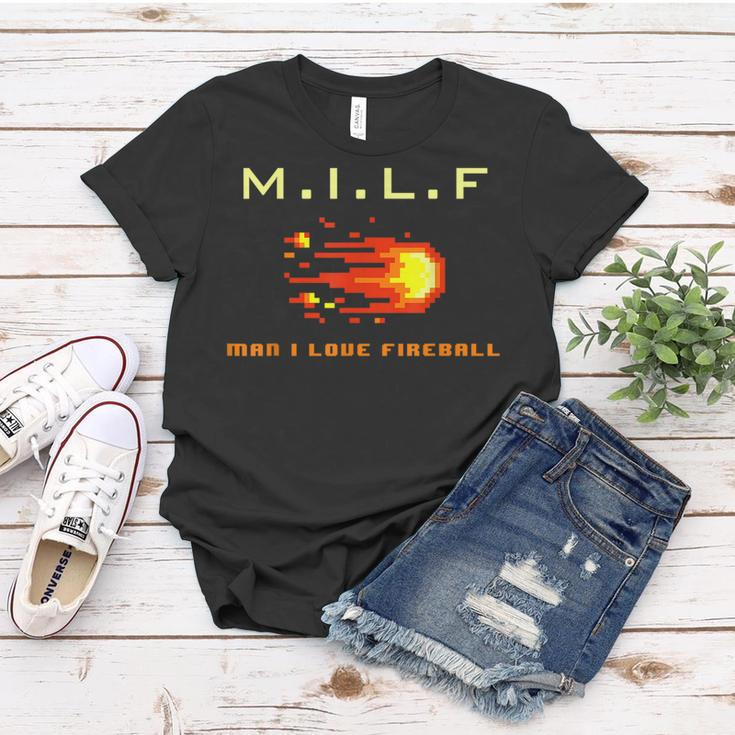 MILF Man I Love Fireball - Funny 8 Bit Vintage Women T-shirt Unique Gifts