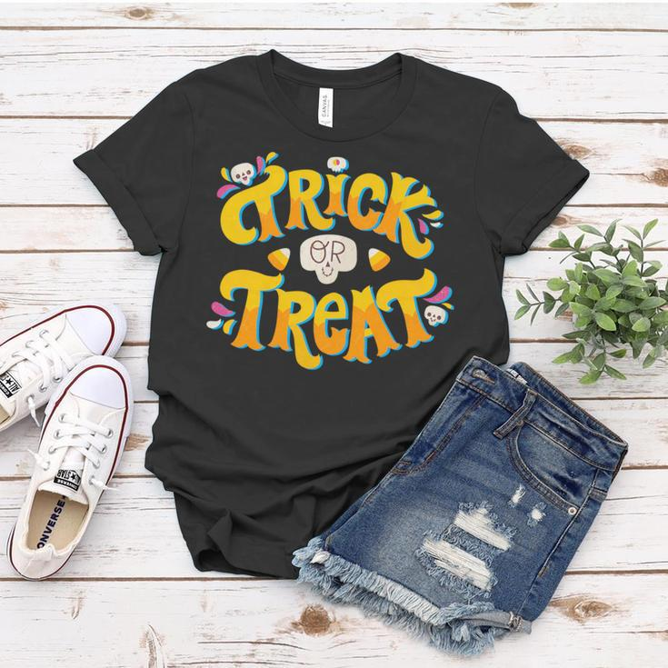 Retro Vintage Trick Or Treating Type Cute Skulls Halloween Skulls Funny Gifts Women T-shirt Unique Gifts