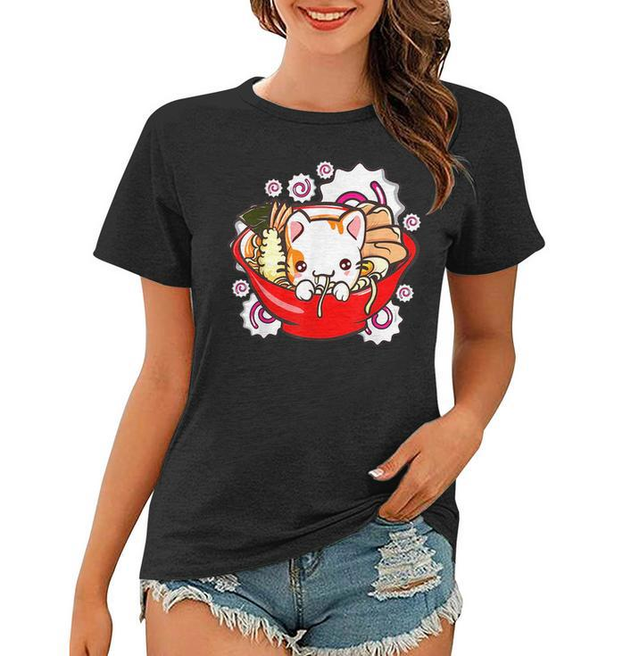 Cat Ramen Bowl Kawaii Anime Neko Cat Mom Crazy Cat Lady  Gifts For Mom Funny Gifts Women T-shirt