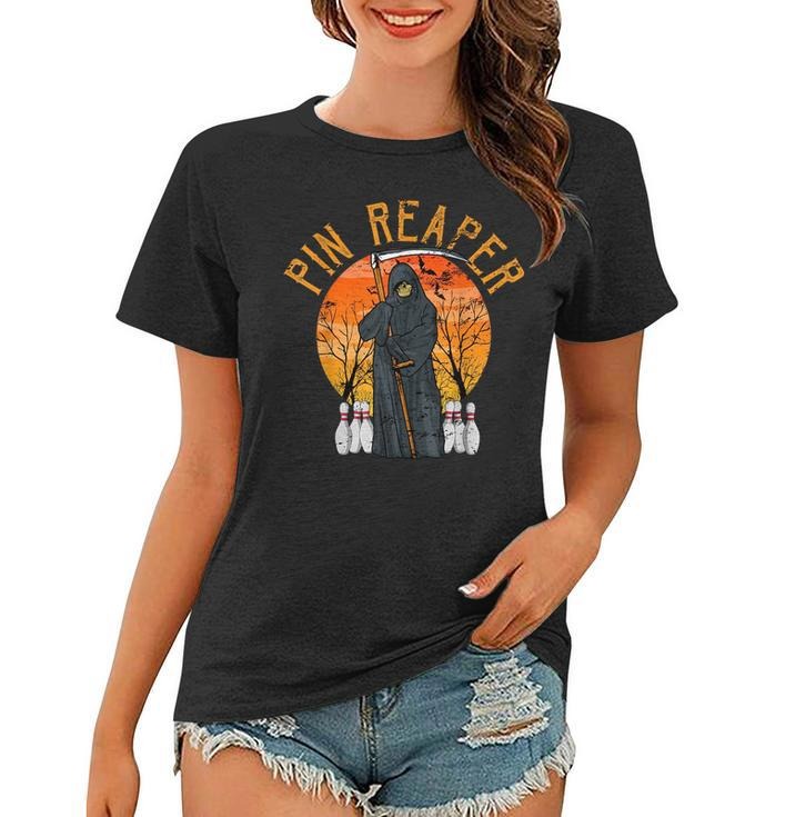 Funny Death Bowling Grim Reaper Bowler Gifts Men Or Women Women T-shirt