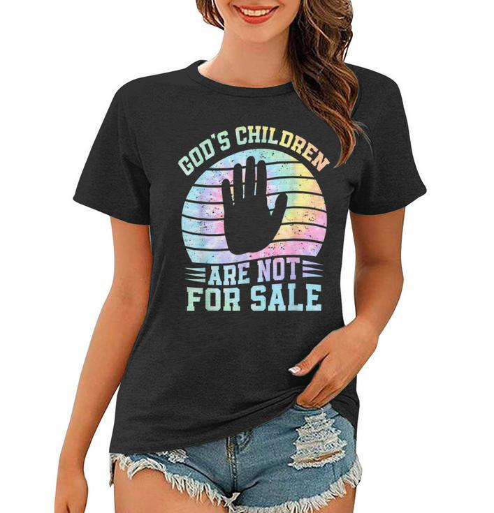 Gods Children Are Not For Sale Retro Tie Dye  Retro Gifts Women T-shirt