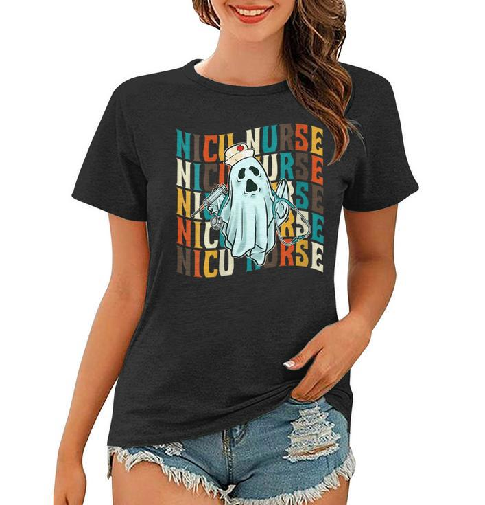 Halloween Nicu Nursing Ghost Costume Neonatal Nurses Women T-shirt