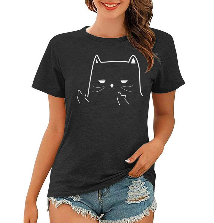 I-Do What I-Want Funny Cat Middle Finger Adult Humour  Women T-shirt