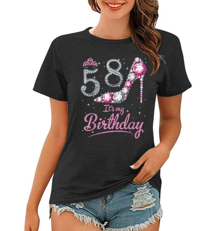 Queen 58 Years Old Its My Birthday Vintage Retro Girl  Retro Gifts Women T-shirt