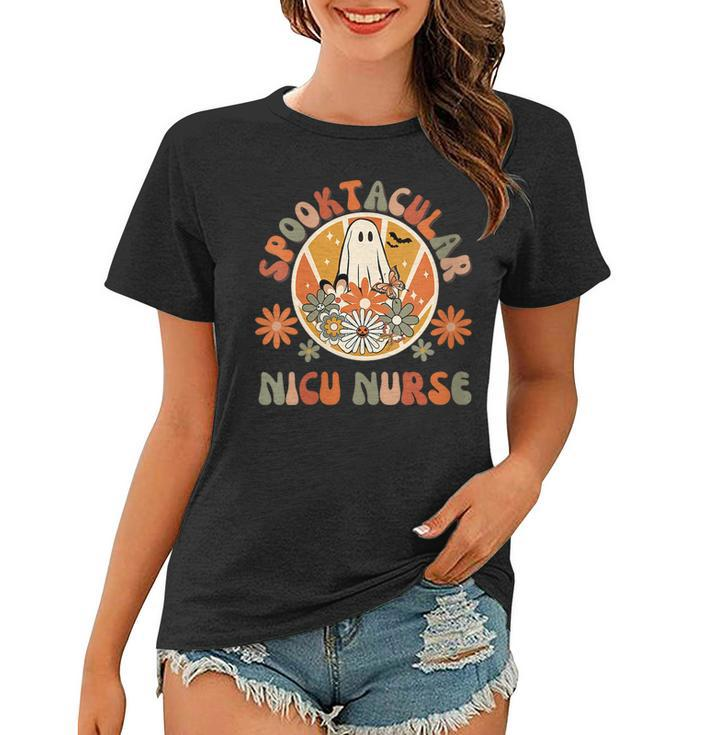 Spooktacular Nicu Nurse Neonatal Icu Nurse Halloween Fall Women T-shirt