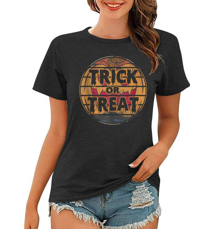 Vintage Trick Or Treat Halloween Costume Scary Pumpkin Men  Pumpkin Funny Gifts Women T-shirt