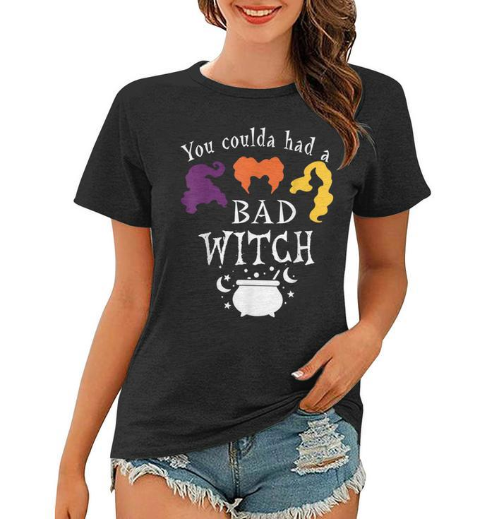 Vintage You Coulda Had A Bad Witch Halloween Funny Women T-shirt