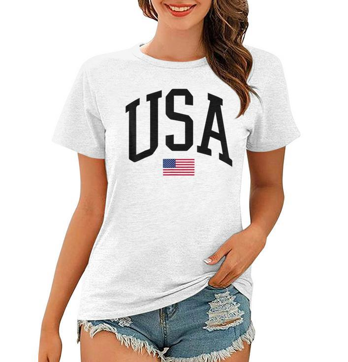 Fourth Of July Vintage Usa Patriotic American Flag Usa Women T-shirt