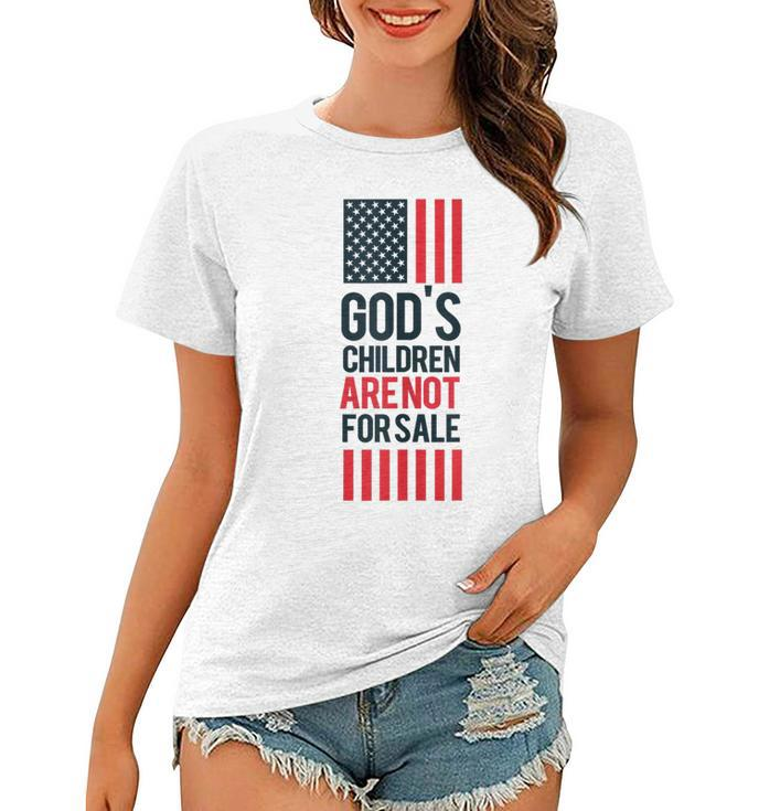 Gods Children Are Not For Sale America Flag  Women T-shirt