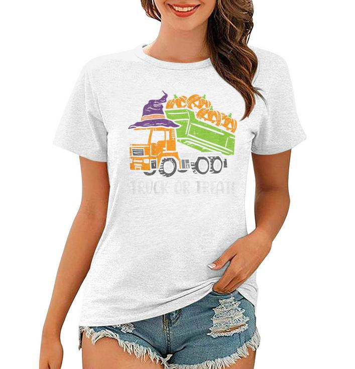 Kids Dump Truck Or Treat Funny Halloween Trick Toddler Boys Kids  Women T-shirt