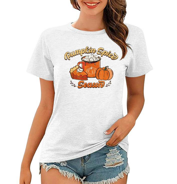 Vintage Pumkin Spice Season Halloween Vibes Women T-shirt