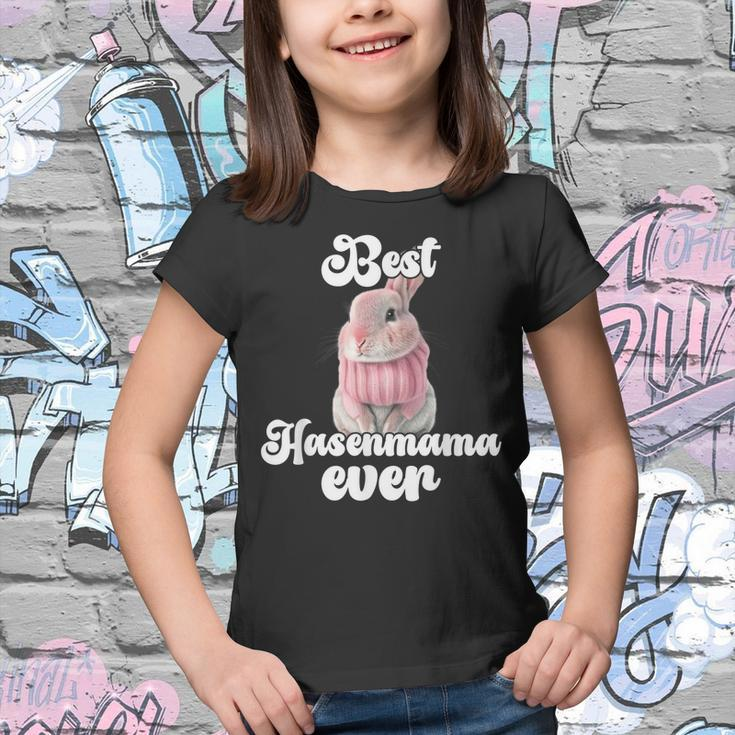 Best Rabbit Mama Ever Retro Winter Rabbit Mum Gift For Women Youth T-shirt