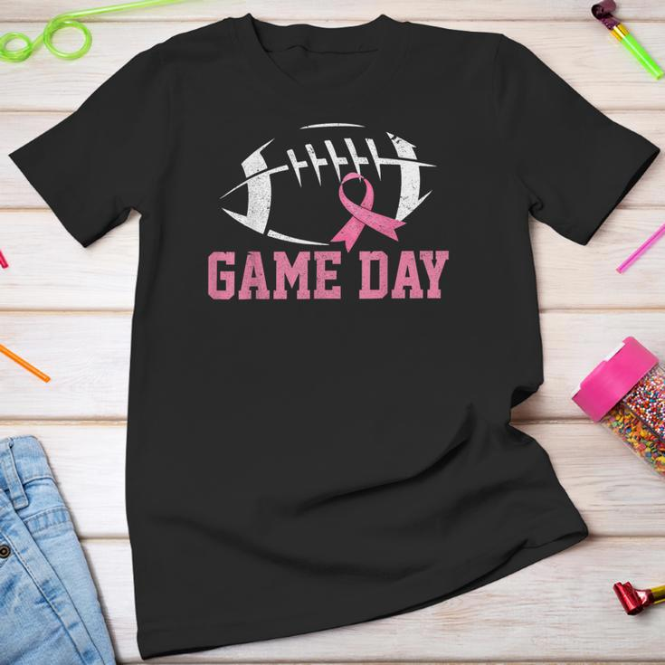 Game Day Pink Ribbon Football Breast Cancer Awareness Youth T-shirt