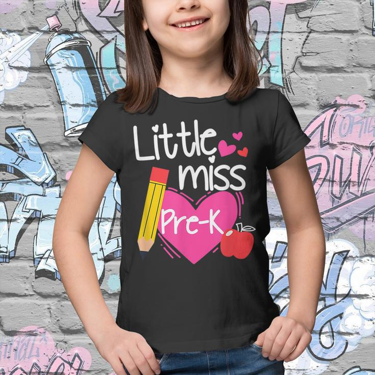 Little Miss Pre-K First Day Of Hello Pre-K Girls Youth T-shirt