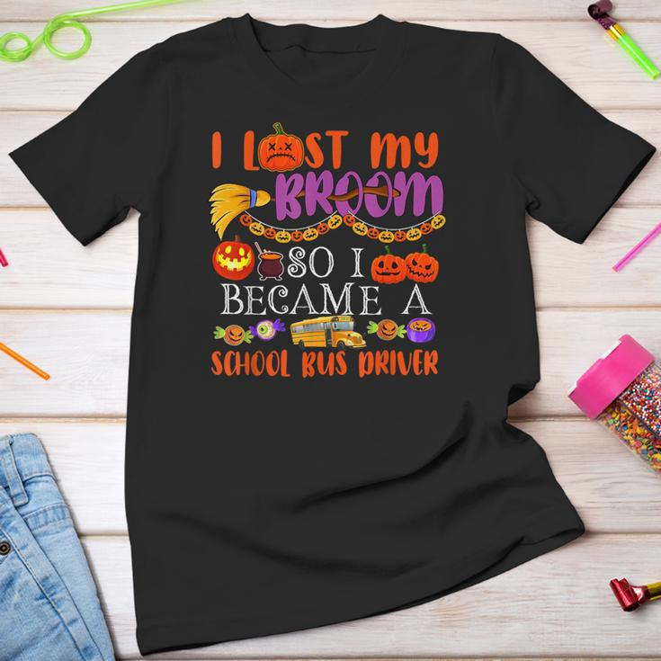 I Lost My Broom So I Became A School Bus Driver Halloween Youth T-shirt