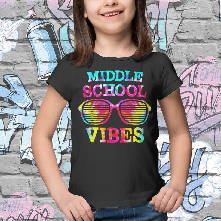 Tie Dye Middle School Vibes Teacher Student Back To School Gifts For Teacher Funny Gifts Youth T-shirt
