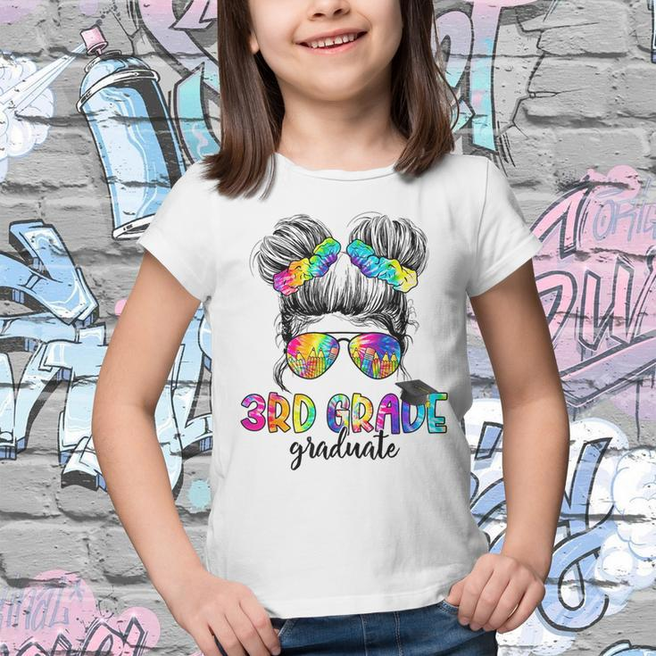 3Rd Grade Graduate Messy Bun Girl Happy Last Day Of School 3Rd Grade Funny Gifts Youth T-shirt