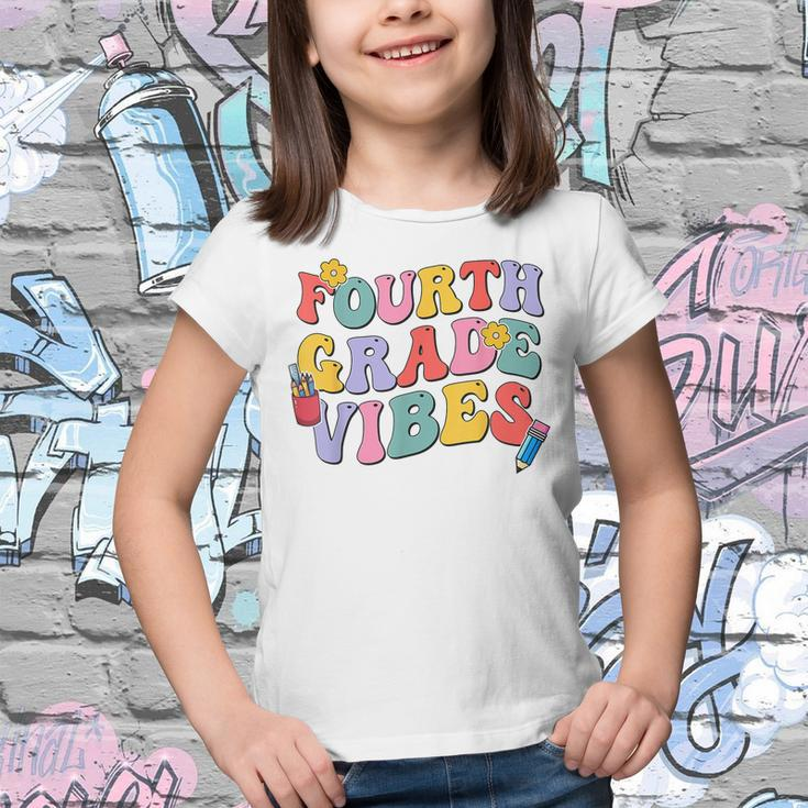 Fourth Grade Vibes Back To School Retro 4Th Grade Teachers Retro Gifts Youth T-shirt