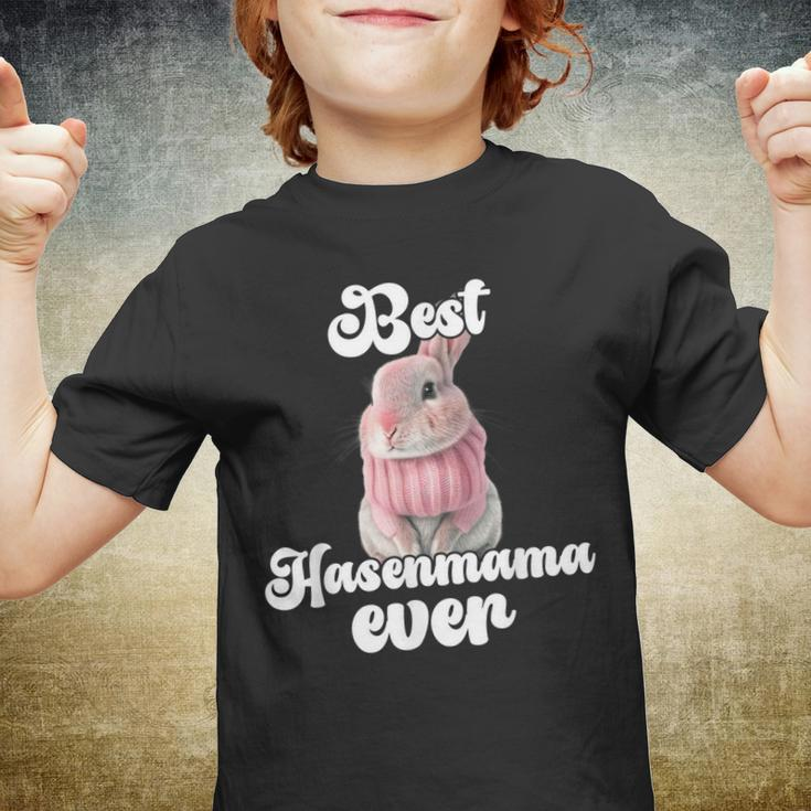 Best Rabbit Mama Ever Retro Winter Rabbit Mum Gift For Women Youth T-shirt