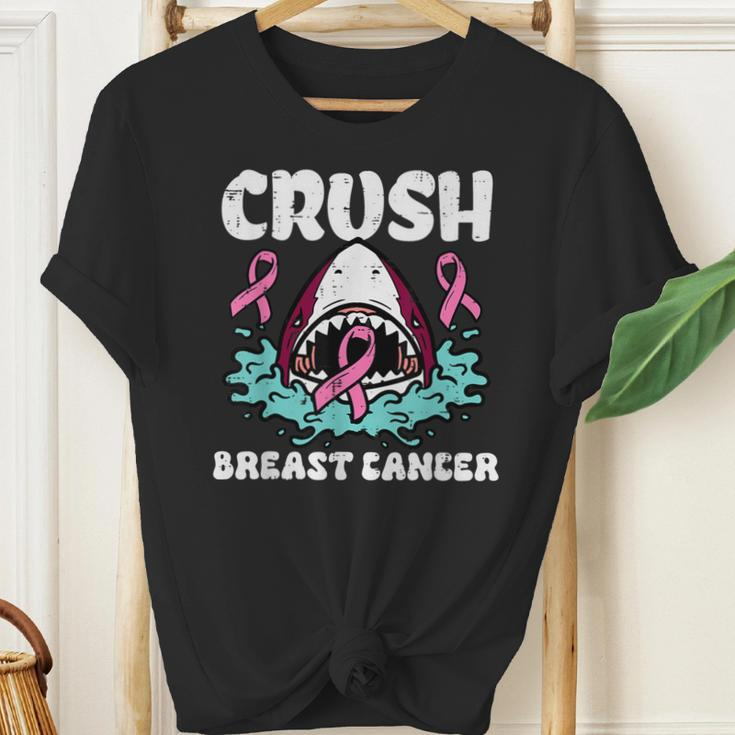 Crush Breast Cancer Awareness Pink Shark Ribbon Toddler Boys Youth T-shirt