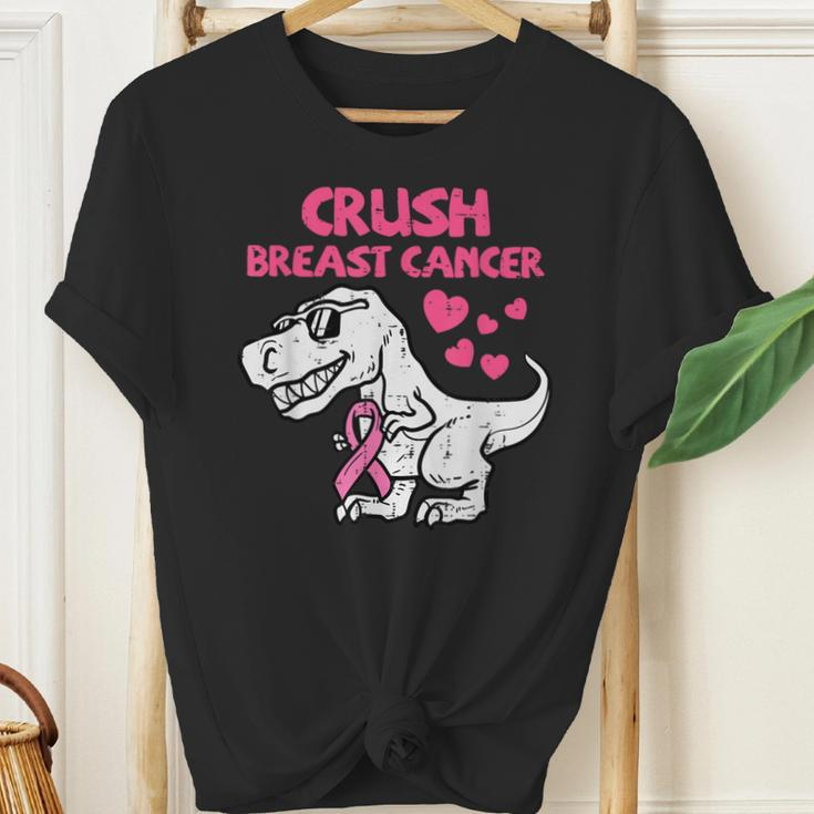 Crush Breast Cancer Awareness Trex Dino Ribbon Toddler Boys Youth T-shirt