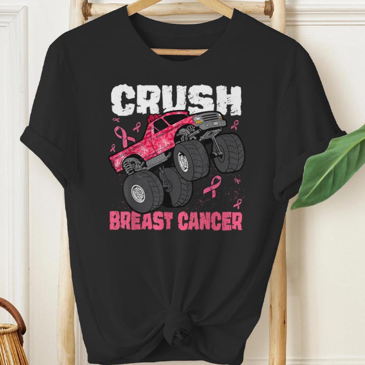 Crush Breast Cancer For Boys Toddlers Monster Truck Youth T-shirt