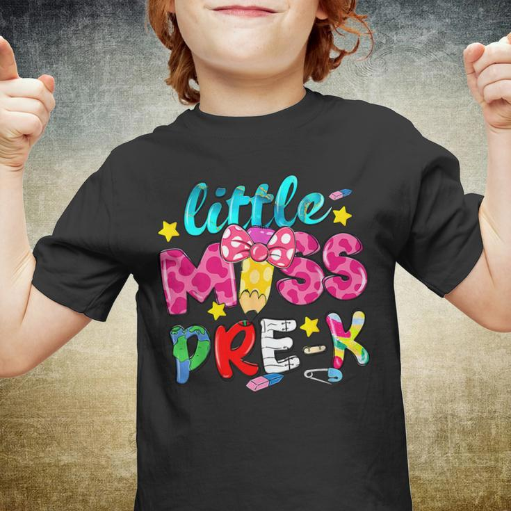 First Day Of Little Miss Pre K Back To School Groovy Youth T-shirt