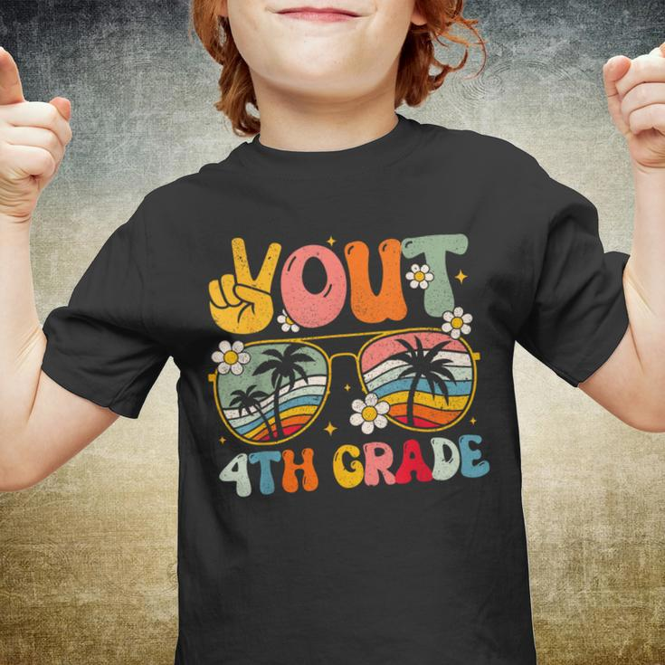 Peace Out 4Th Grade Groovy Graduation Last Day Of School Youth T-shirt