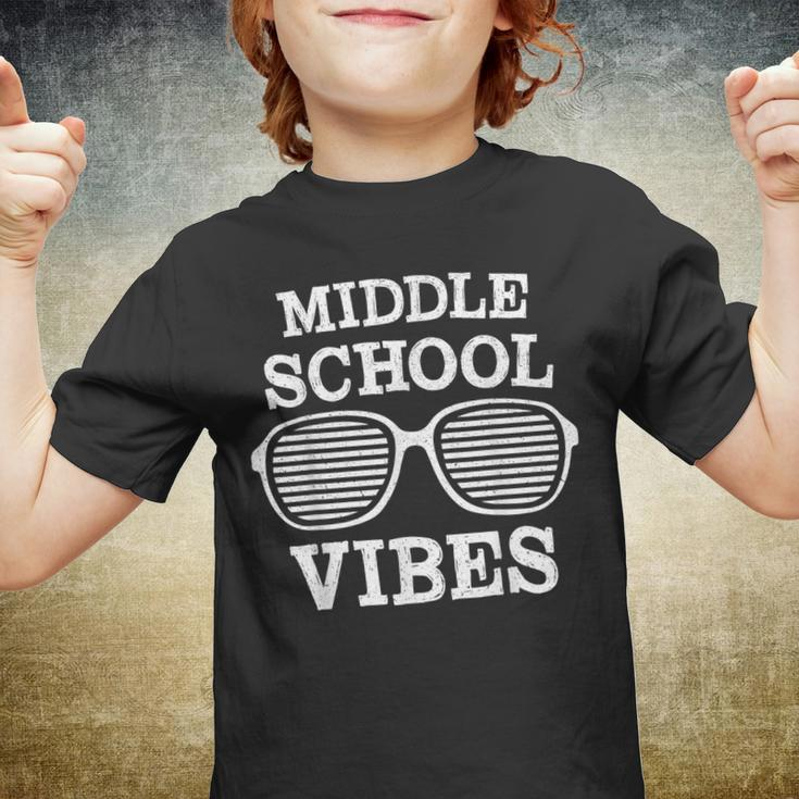 Teacher Student Middle School Vibes First Day Of School 2021 Gifts For Teacher Funny Gifts Youth T-shirt