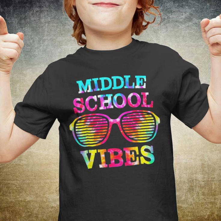 Tie Dye Middle School Vibes Teacher Student Back To School Gifts For Teacher Funny Gifts Youth T-shirt