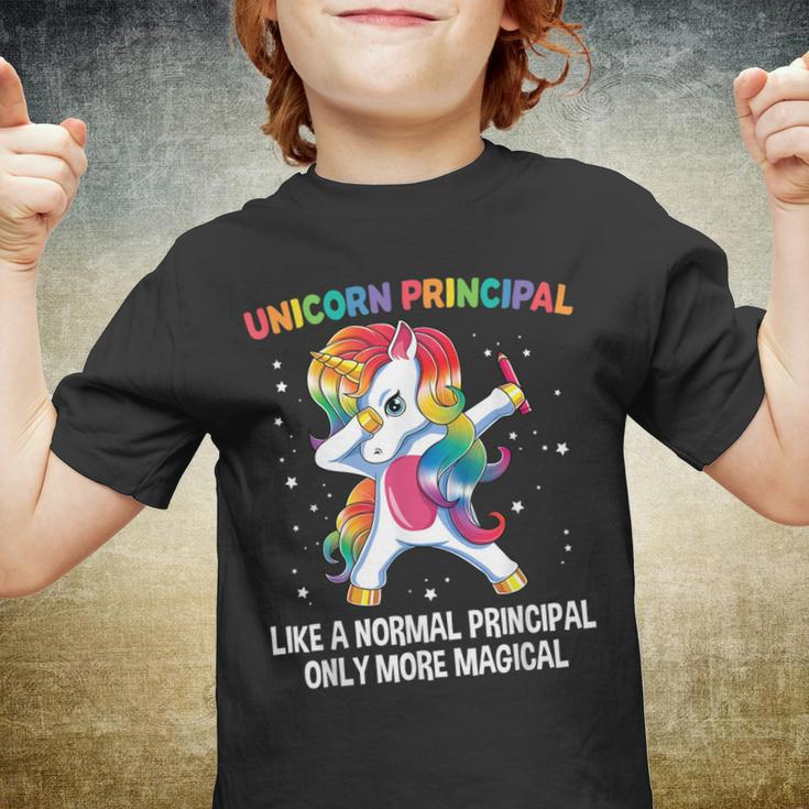 Unicorn Principal Dabbing Unicorn Funny Back To School Youth T-shirt