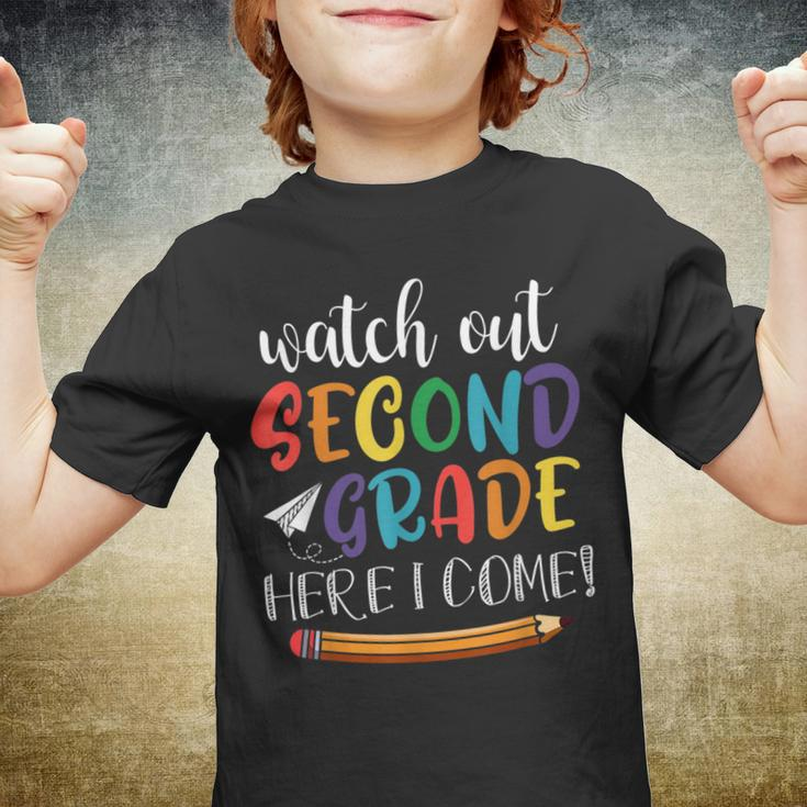 Watch Out Second Grade Here I Come Back To School 2Nd Grade Youth T-shirt