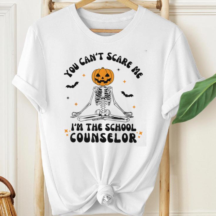 You Cant Scare Me Im The School Counselor Halloween Skeleton Youth T-shirt