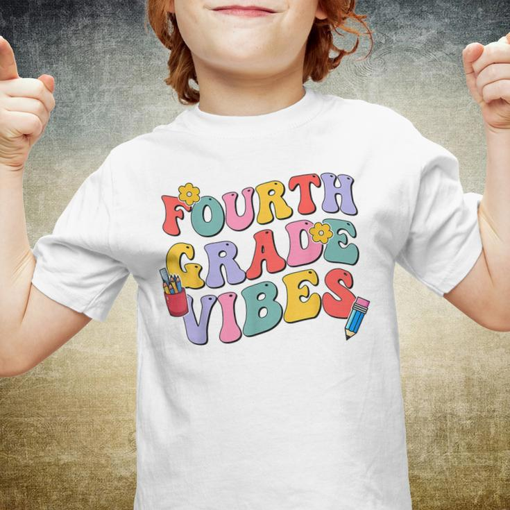 Fourth Grade Vibes Back To School Retro 4Th Grade Teachers Retro Gifts Youth T-shirt