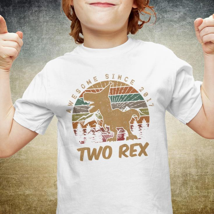 Kids 2Nd Birthday Two Rex Gift Second Dinosaur Gifts 2 Year Old Youth T-shirt