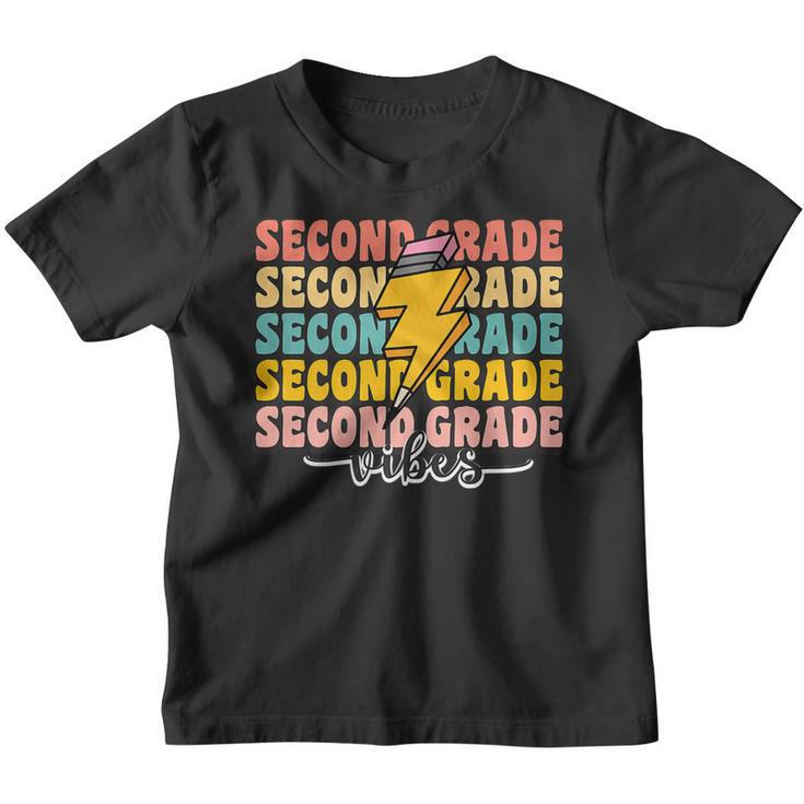 2Nd Grade Vibes  Boy Girl Back To School Letter Graphic   Youth T-shirt