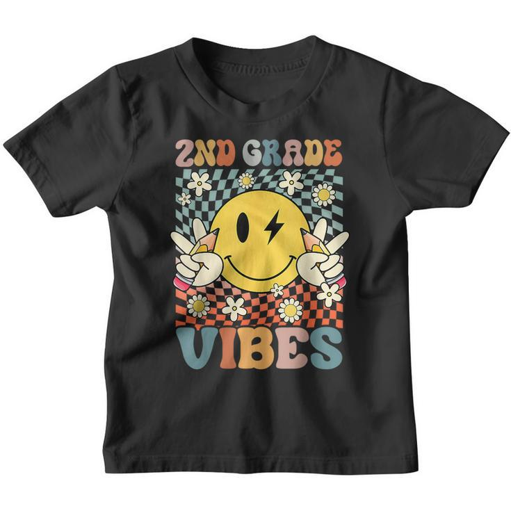 2Nd Grade Vibes Retro Smile Second Grade First Day Of School  Retro Gifts Youth T-shirt
