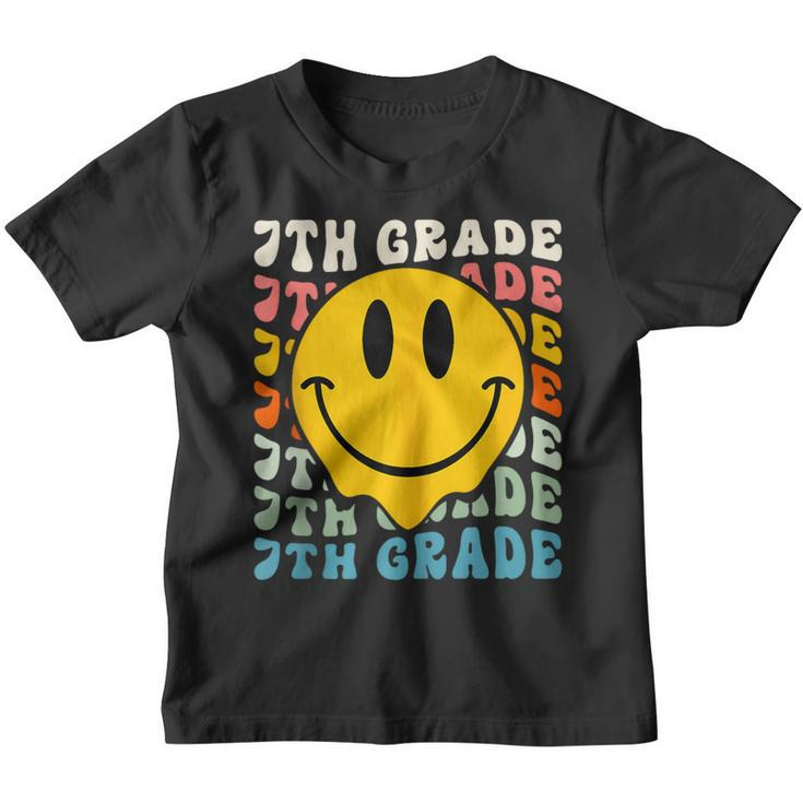 7Th Grade Vibes Smile Face Groovy Teachers Back To School  Groovy Gifts Youth T-shirt