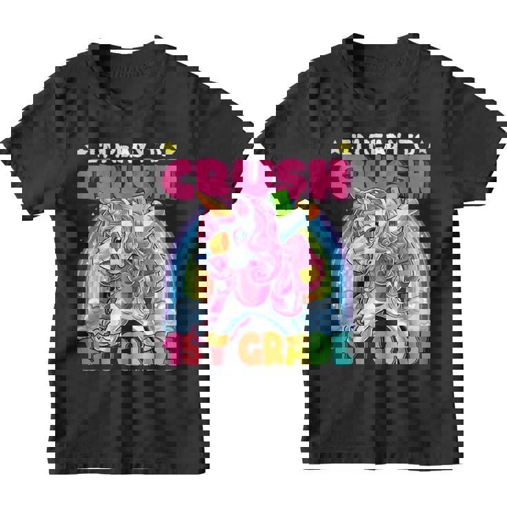 Crush 1St Grade Dabbing Unicorn Back To School Girls Gift Unicorn Funny Gifts Youth T-shirt