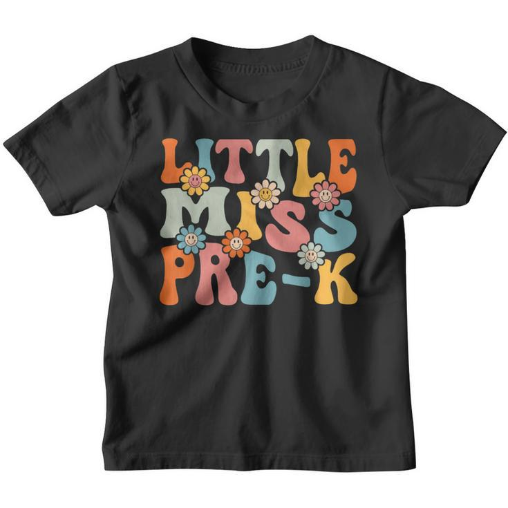 First Day Of Little Miss Pre K Back To School Teachers Retro  Youth T-shirt