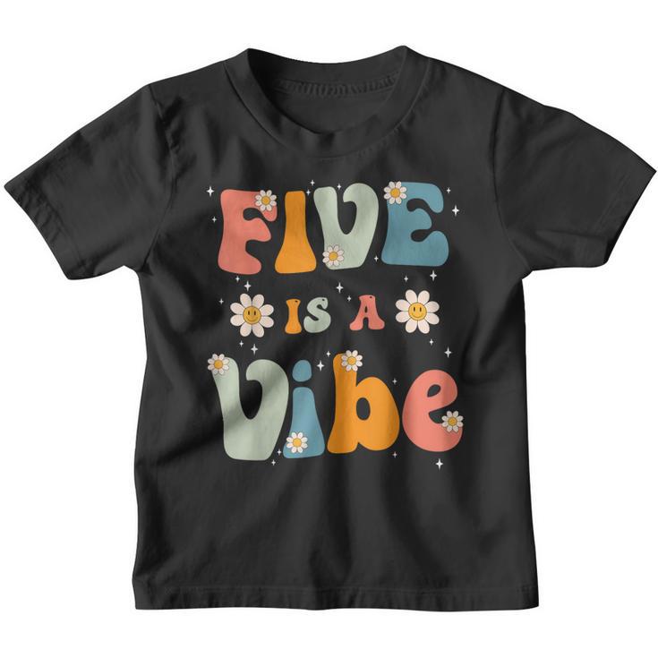 Five Is A Vibe 5Th Birthday Party 5 Five Year Old Kids Decor Youth T-shirt