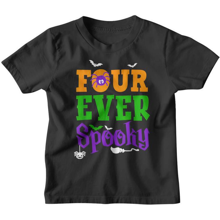 Four Ever Spooky Halloween 4Th Birthday Party 4 Year Old Boy Youth T-shirt