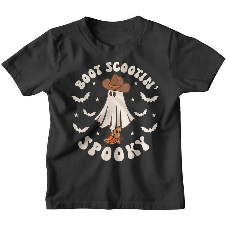 Cowboy Ghost Boot Scooting Spooky Western Halloween Youth T-shirt