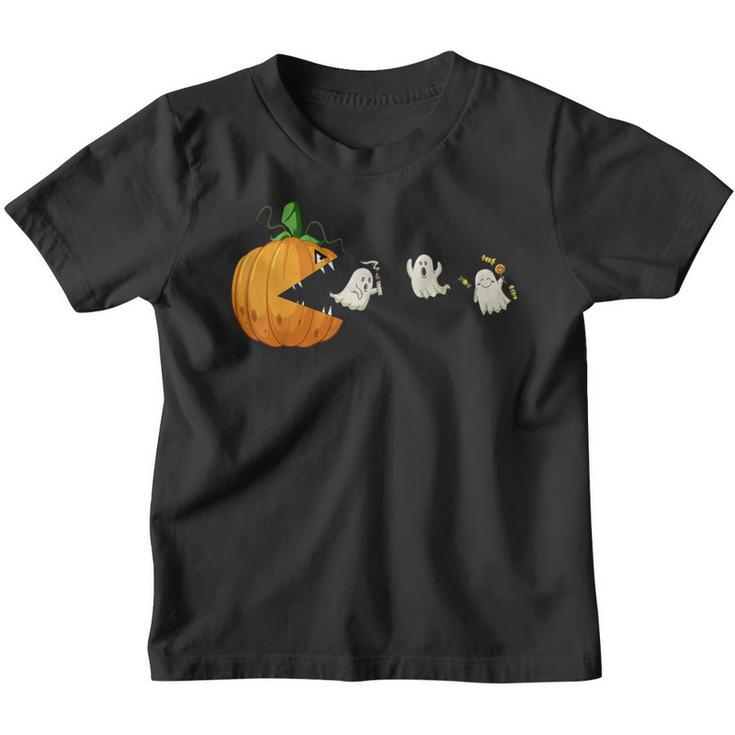 Halloween Scary Pumpkin Ghosts Creepy Halloween Gamer Youth T-shirt