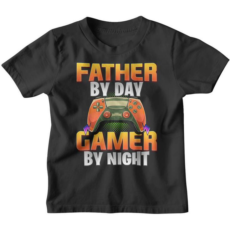 Gamer Dad Funny Sayings Gaming Father By Day Gamer By Night  Youth T-shirt