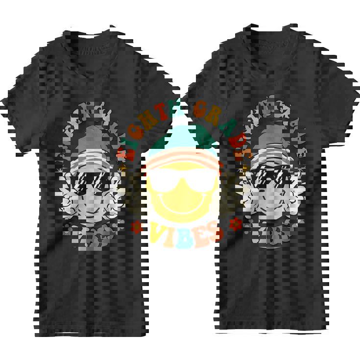 Groovy Eighth Grade Vibes Smile Boys Girls Back To School  Groovy Gifts Youth T-shirt